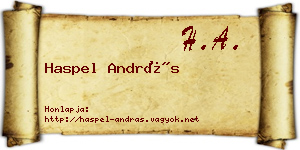 Haspel András névjegykártya